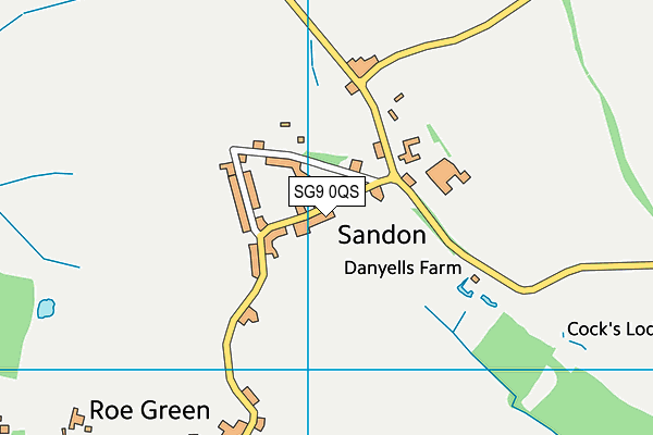 Sandon Junior Mixed and Infant School map (SG9 0QS) - OS VectorMap District (Ordnance Survey)
