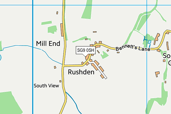 SG9 0SH map - OS VectorMap District (Ordnance Survey)