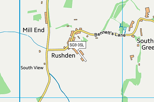 SG9 0SL map - OS VectorMap District (Ordnance Survey)