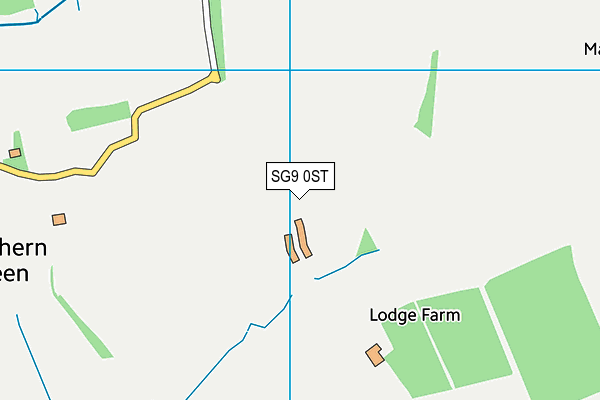 SG9 0ST map - OS VectorMap District (Ordnance Survey)