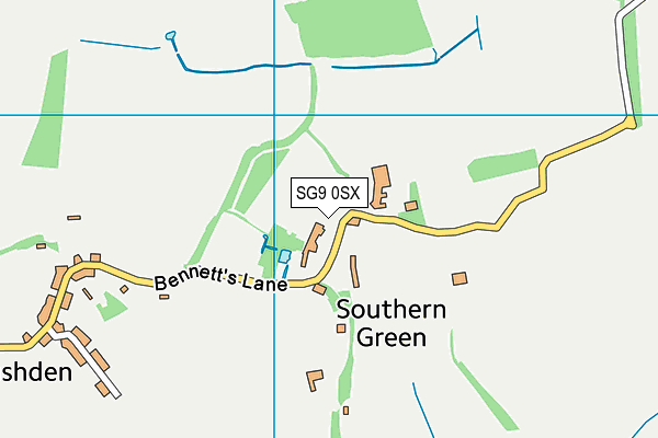SG9 0SX map - OS VectorMap District (Ordnance Survey)