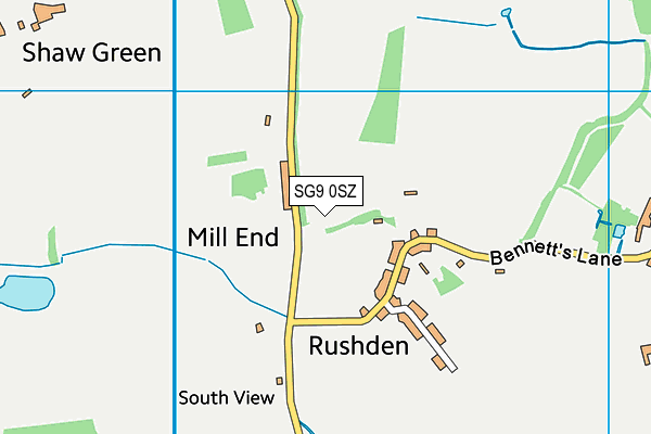 SG9 0SZ map - OS VectorMap District (Ordnance Survey)