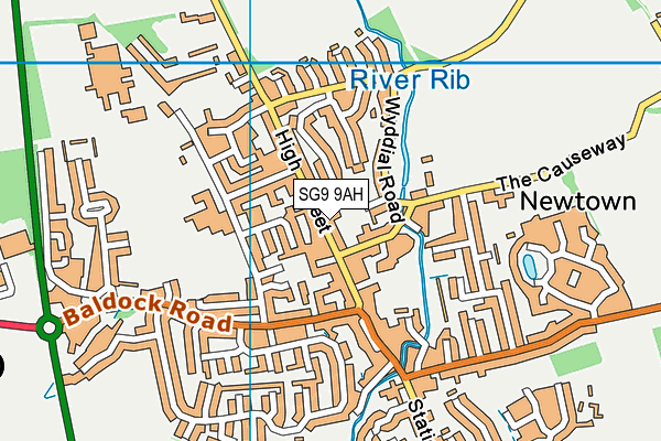 Map of THE BUNTINGFORD COFFEE SHOP LTD at district scale