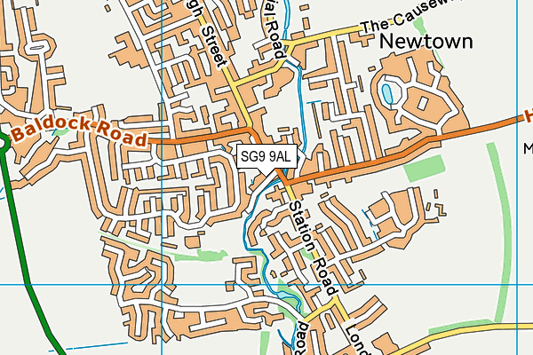 SG9 9AL map - OS VectorMap District (Ordnance Survey)