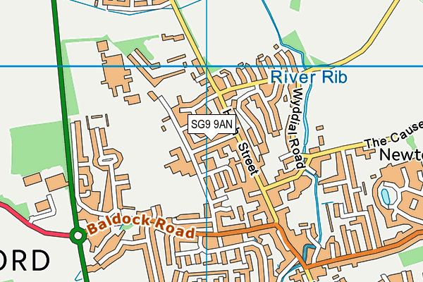 SG9 9AN map - OS VectorMap District (Ordnance Survey)