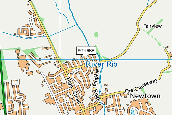 SG9 9BB map - OS VectorMap District (Ordnance Survey)