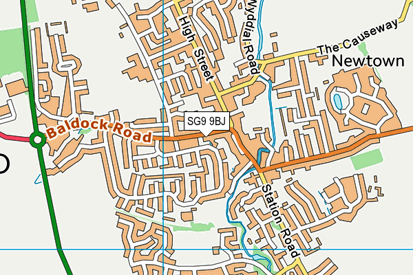 SG9 9BJ map - OS VectorMap District (Ordnance Survey)