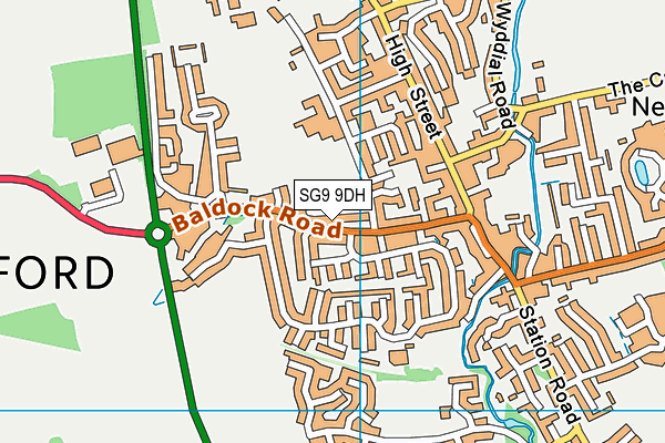 SG9 9DH map - OS VectorMap District (Ordnance Survey)