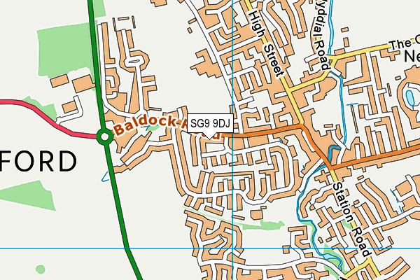 SG9 9DJ map - OS VectorMap District (Ordnance Survey)