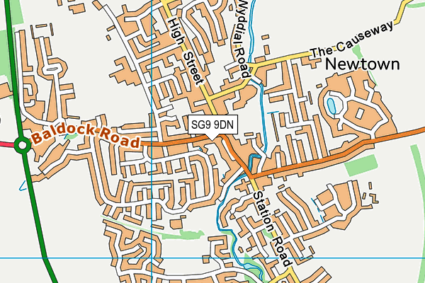 SG9 9DN map - OS VectorMap District (Ordnance Survey)
