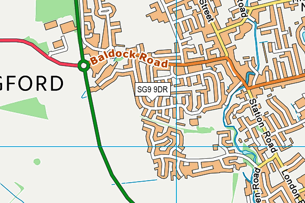 SG9 9DR map - OS VectorMap District (Ordnance Survey)