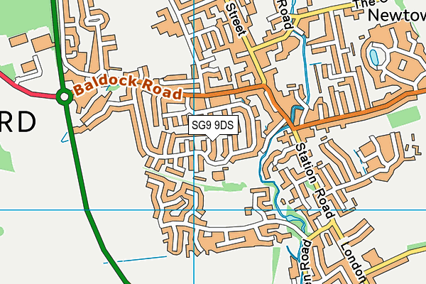 SG9 9DS map - OS VectorMap District (Ordnance Survey)