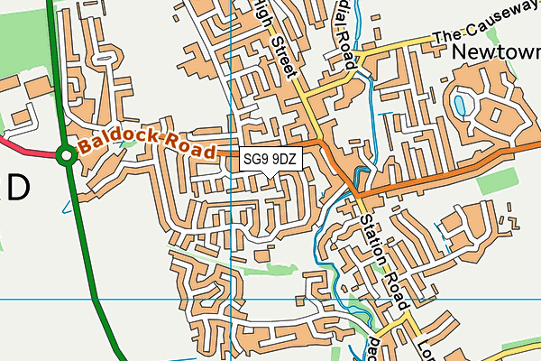 SG9 9DZ map - OS VectorMap District (Ordnance Survey)