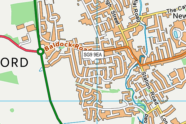 SG9 9EA map - OS VectorMap District (Ordnance Survey)