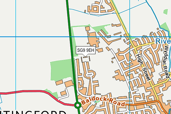 SG9 9EH map - OS VectorMap District (Ordnance Survey)