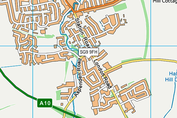 SG9 9FH map - OS VectorMap District (Ordnance Survey)