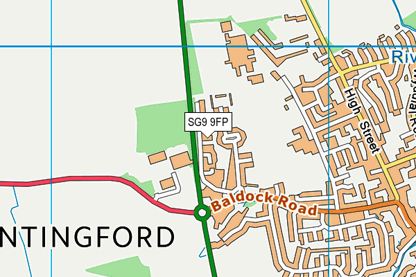 SG9 9FP map - OS VectorMap District (Ordnance Survey)