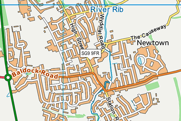 SG9 9FR map - OS VectorMap District (Ordnance Survey)