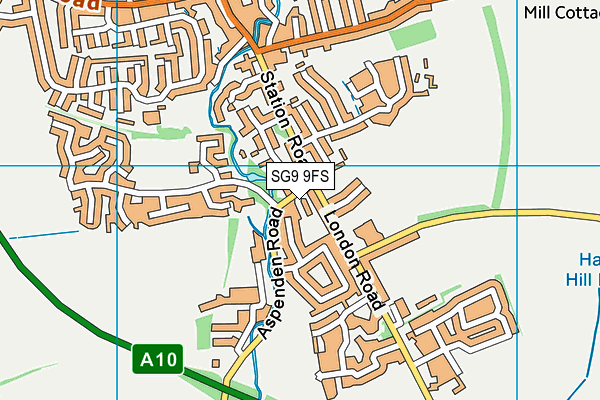 SG9 9FS map - OS VectorMap District (Ordnance Survey)