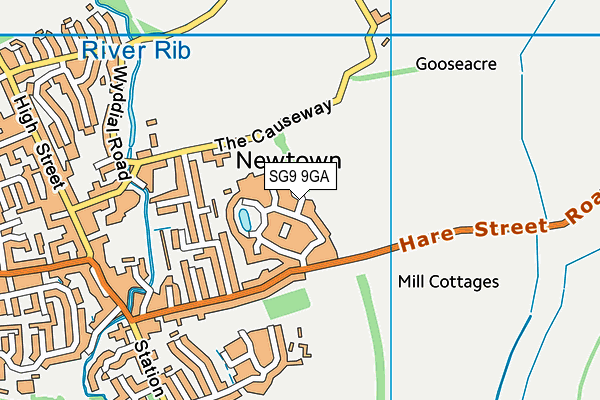 SG9 9GA map - OS VectorMap District (Ordnance Survey)