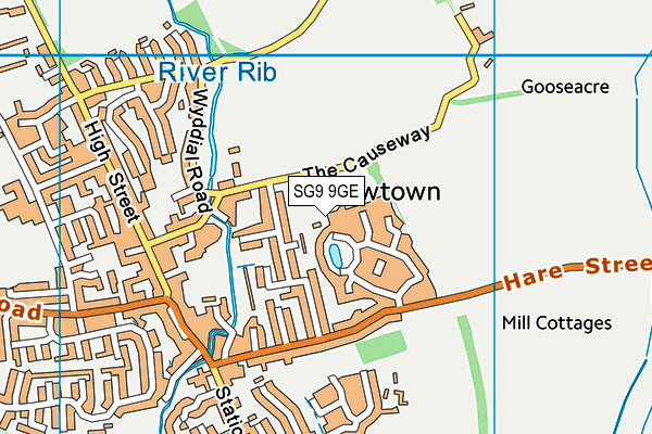SG9 9GE map - OS VectorMap District (Ordnance Survey)