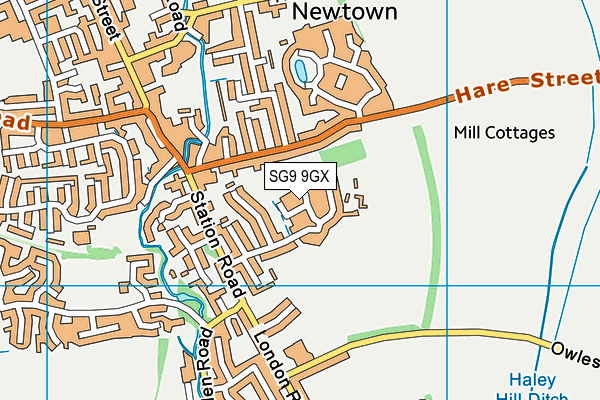 SG9 9GX map - OS VectorMap District (Ordnance Survey)