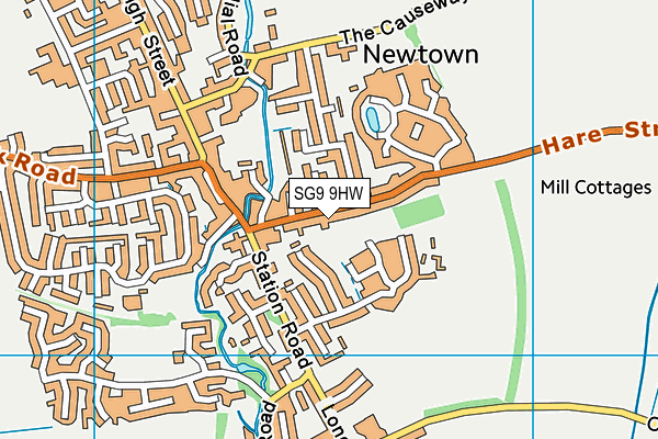 SG9 9HW map - OS VectorMap District (Ordnance Survey)