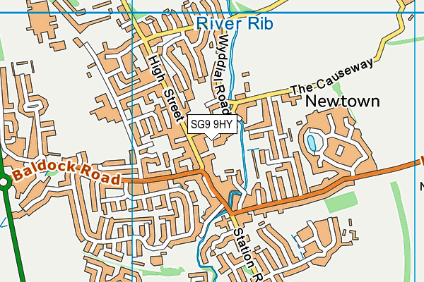 SG9 9HY map - OS VectorMap District (Ordnance Survey)