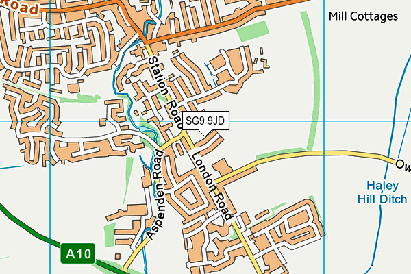 SG9 9JD map - OS VectorMap District (Ordnance Survey)