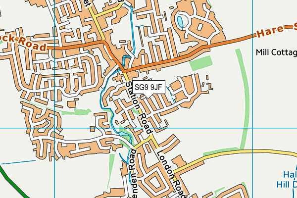 SG9 9JF map - OS VectorMap District (Ordnance Survey)