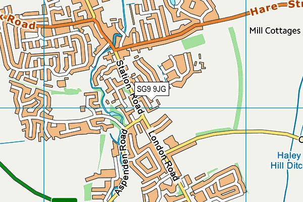 SG9 9JG map - OS VectorMap District (Ordnance Survey)