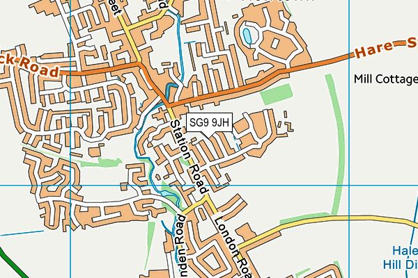 SG9 9JH map - OS VectorMap District (Ordnance Survey)