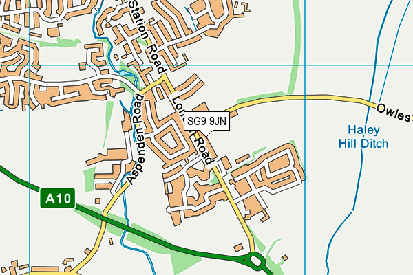 SG9 9JN map - OS VectorMap District (Ordnance Survey)