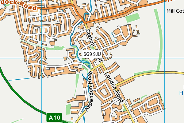 SG9 9JU map - OS VectorMap District (Ordnance Survey)