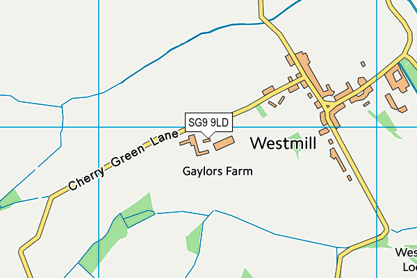 Westmill Cricket Club (Closed) map (SG9 9LD) - OS VectorMap District (Ordnance Survey)