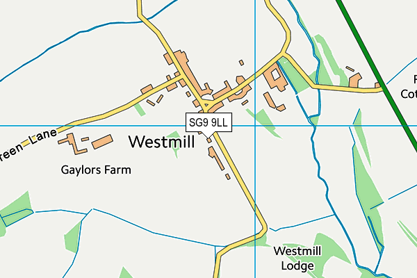 SG9 9LL map - OS VectorMap District (Ordnance Survey)