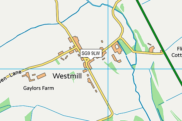 SG9 9LW map - OS VectorMap District (Ordnance Survey)
