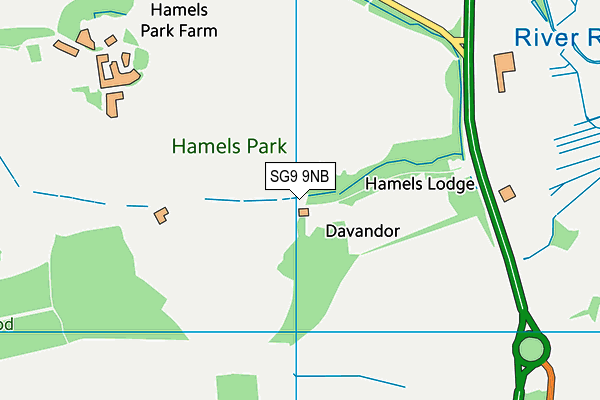 East Herts Golf Club map (SG9 9NB) - OS VectorMap District (Ordnance Survey)