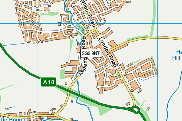 SG9 9NT map - OS VectorMap District (Ordnance Survey)