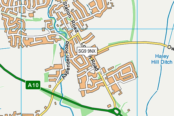 SG9 9NX map - OS VectorMap District (Ordnance Survey)