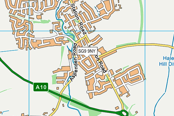 SG9 9NY map - OS VectorMap District (Ordnance Survey)