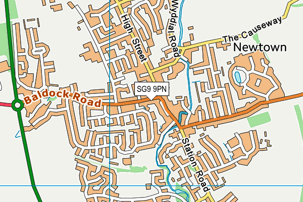 SG9 9PN map - OS VectorMap District (Ordnance Survey)