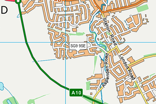 SG9 9SE map - OS VectorMap District (Ordnance Survey)