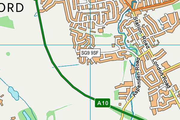 SG9 9SF map - OS VectorMap District (Ordnance Survey)