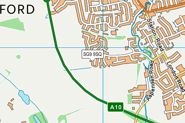SG9 9SQ map - OS VectorMap District (Ordnance Survey)