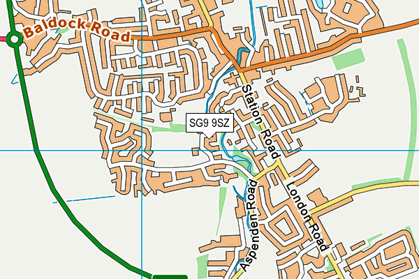 SG9 9SZ map - OS VectorMap District (Ordnance Survey)