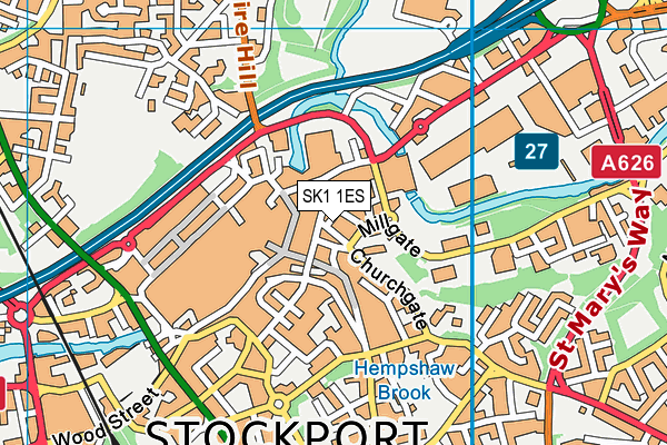 SK1 1ES map - OS VectorMap District (Ordnance Survey)