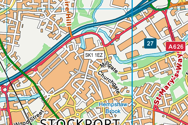 SK1 1EZ map - OS VectorMap District (Ordnance Survey)