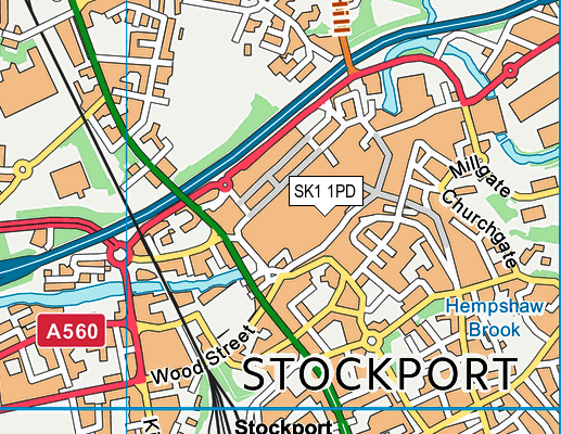 SK1 1PD map - OS VectorMap District (Ordnance Survey)