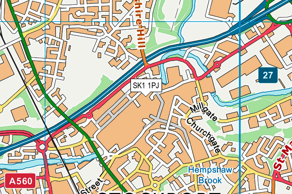 SK1 1PJ map - OS VectorMap District (Ordnance Survey)